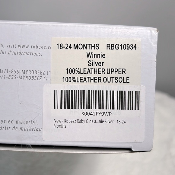 Robeez Girl's Winnie Silver Shoes size 18-24 mos New! - Picture 2 of 7